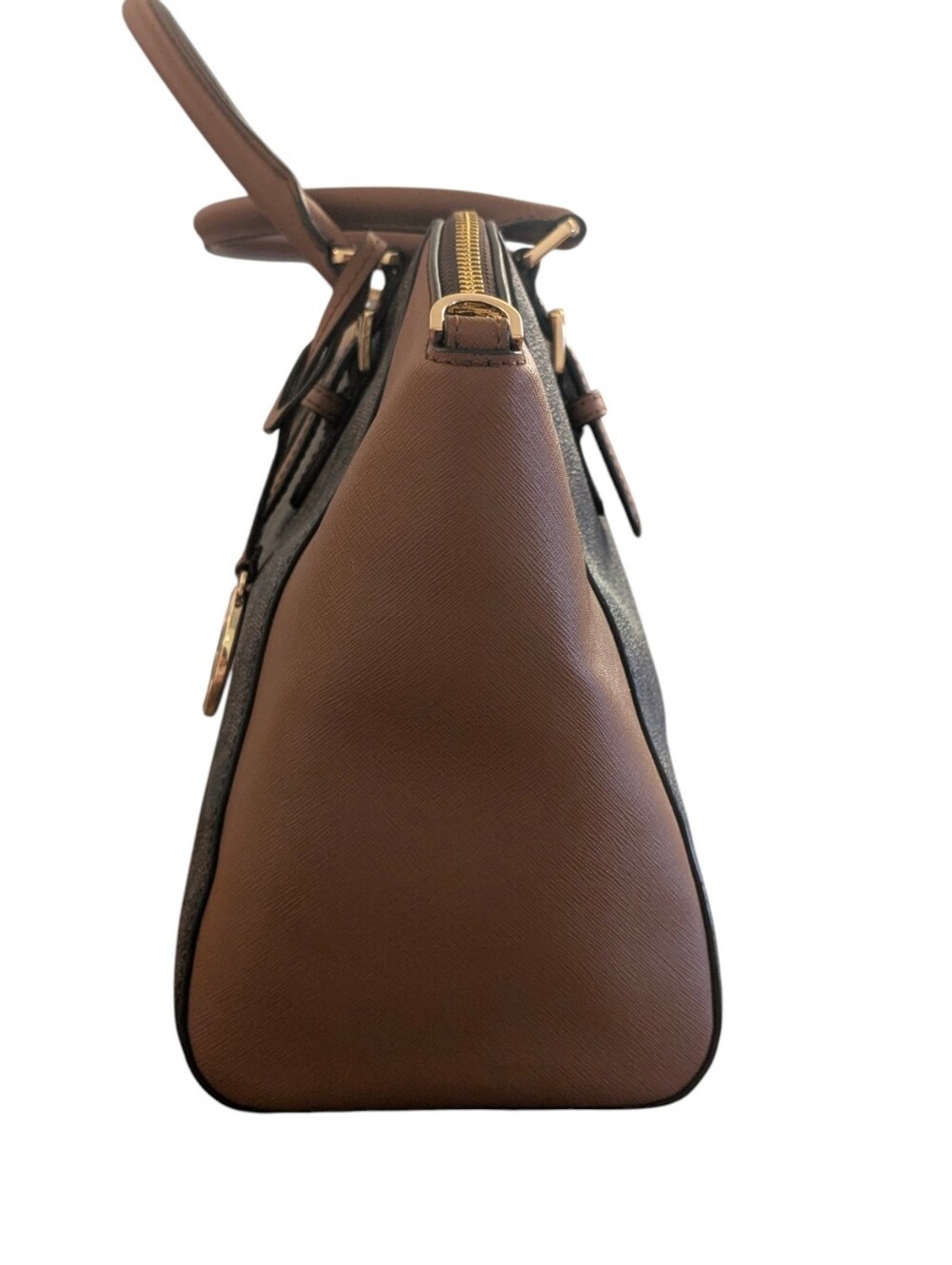 New Michael KORS Ciara Large Logo Acorn Leather Satchel - Picture 8 of 10